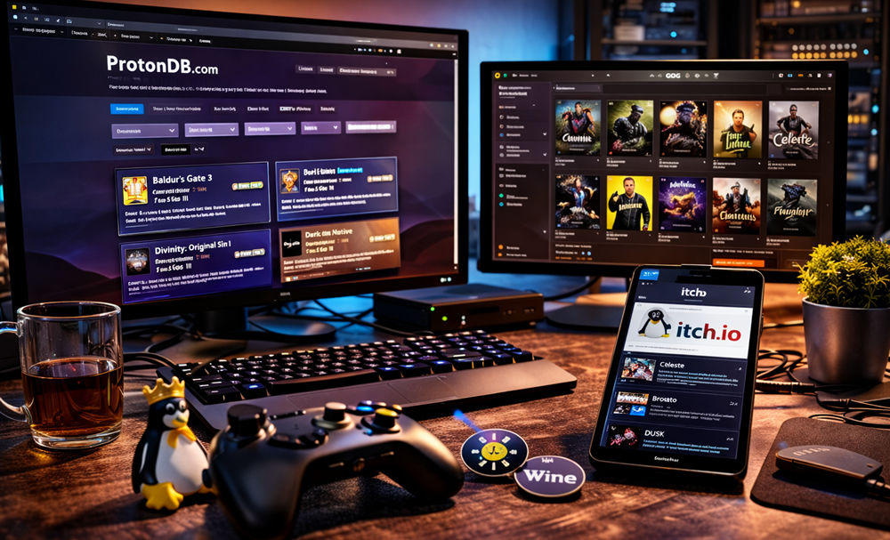 ProtonDB, itch.io und GOG – Bibliothek aufbauen ohne Steam-Zwang