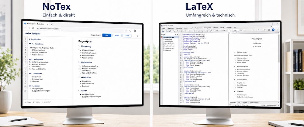 Unterschiede zu LaTex Editoren