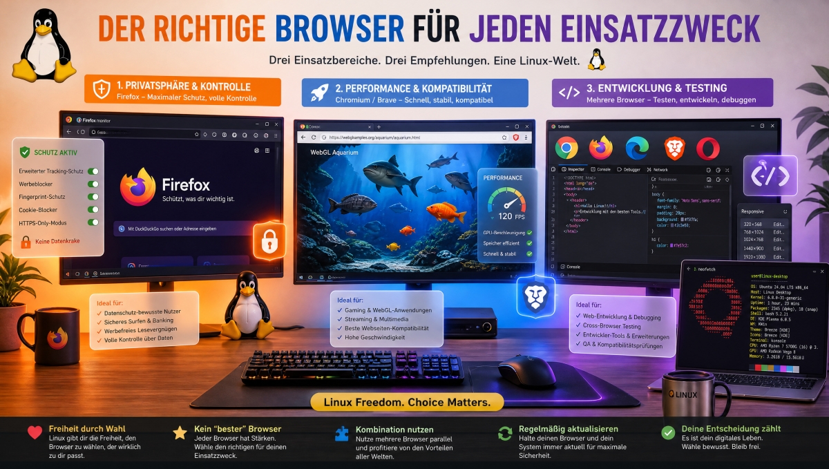 Welcher Linux-Browser eignet sich für welchen Zweck