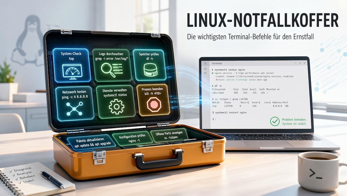 Linux-Notfallkoffer: Die 12 Terminal-Befehle, die jedes Problem schneller lösen