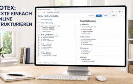 NoTex: Online Text Editor mit Exportfunktion