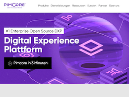Pimcore PIM System Screenshot der Webseite