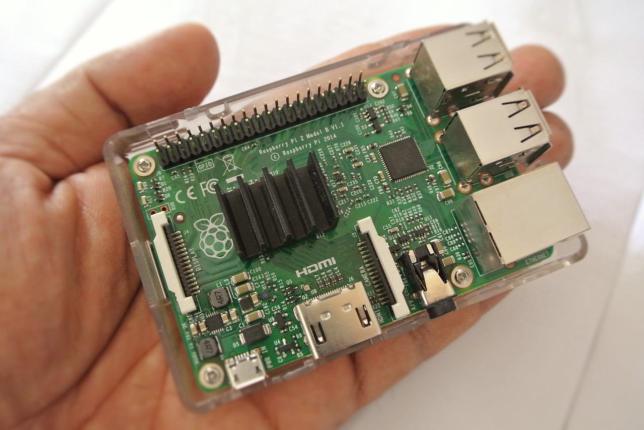 ansicht raspberry pi in einer handfläche