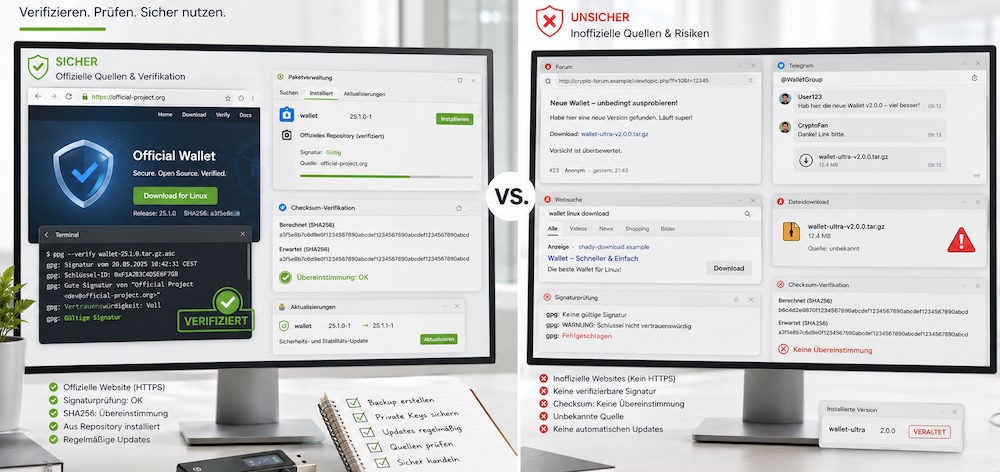Sichere vs unsichere Softwarequellen