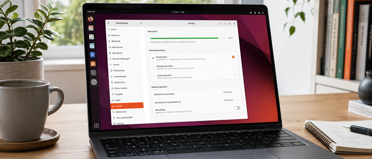 Ubuntu mit angepassten Energieprofilen im Alltag