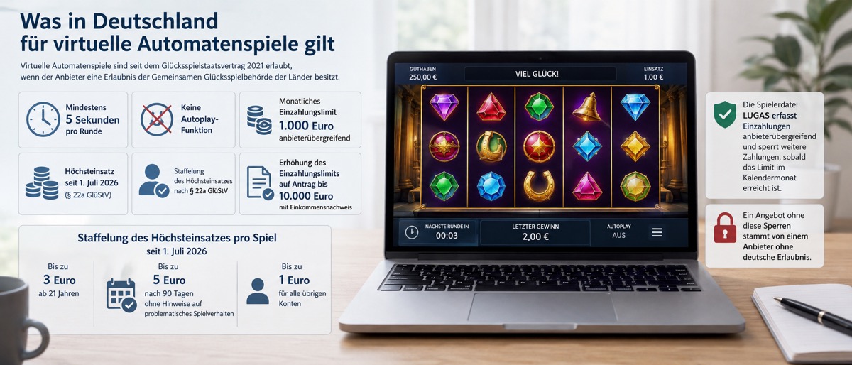 Was in Deutschland für virtuelle Automatenspiele gilt